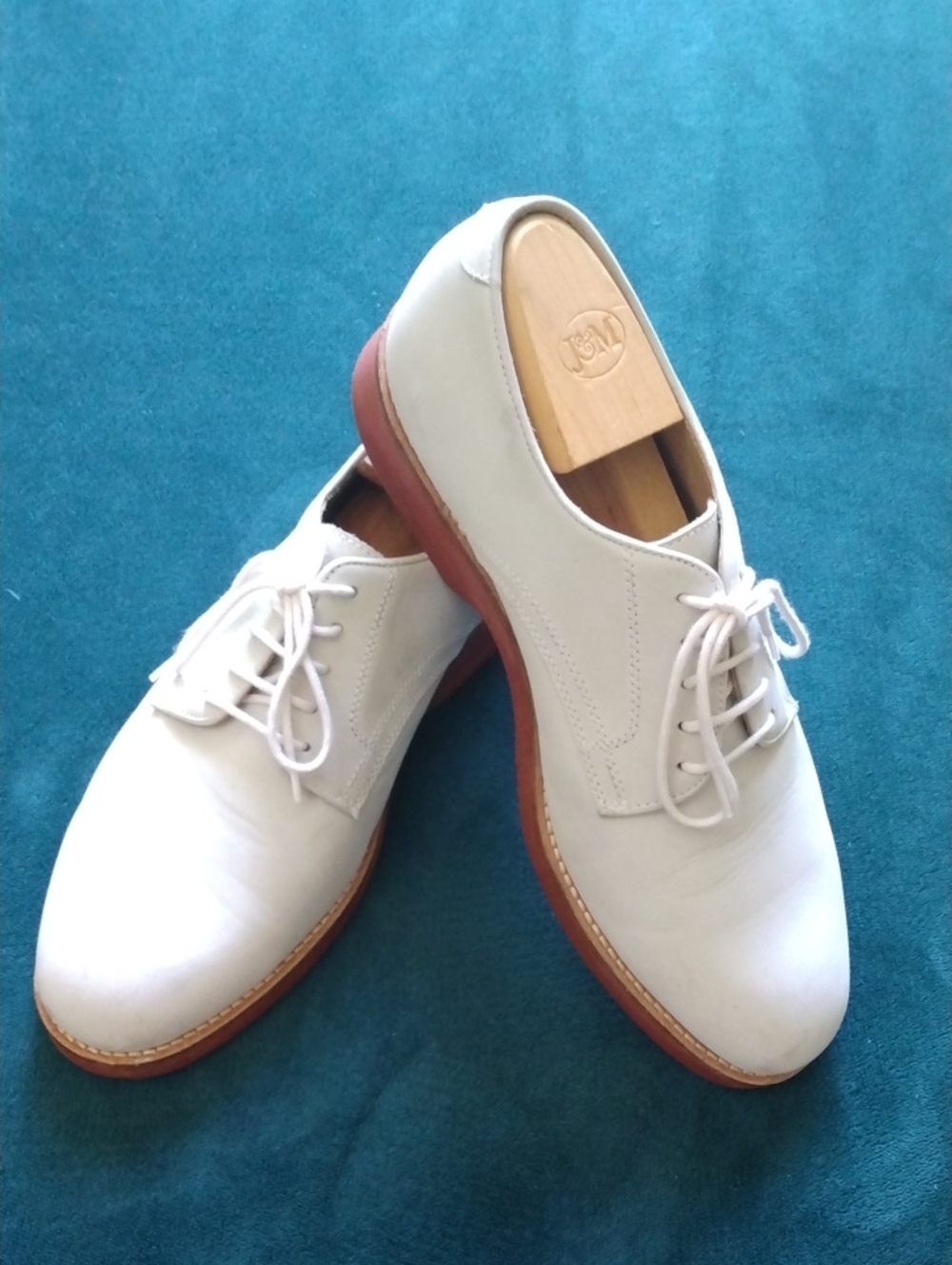 Orvis White Nubuck Leather Summer Bucks Shoes 9